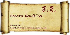 Bancza Romána névjegykártya